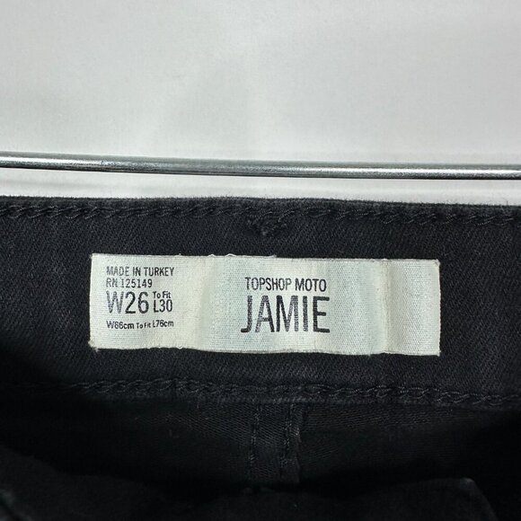 2/$30 Topshop Moto Jamie Jeans High Rise Ankle Skinny Licorice Black 26 #9358 - Picture 9 of 13
